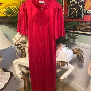 Red vintage housecoat
